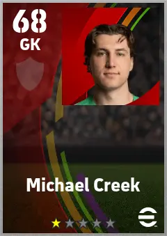 Michael Creek eFootball 2026 player card — 68 OVR GK