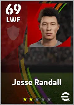 Jesse Randall eFootball 2026 player card — 69 OVR LWF