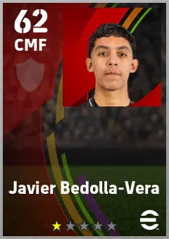 Javier Bedolla-Vera eFootball 2026 player card — 62 OVR CMF