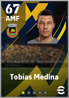 Tobias Medina eFootball 2026 player card — 67 OVR AMF