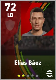 Elias Baez eFootball 2026 player card — 72 OVR LB