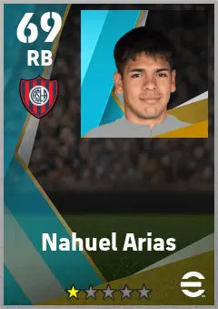 Nahuel Arias eFootball 2026 player card — 69 OVR RB