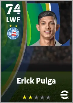 Erick Pulga eFootball 2026 player card — 74 OVR LWF