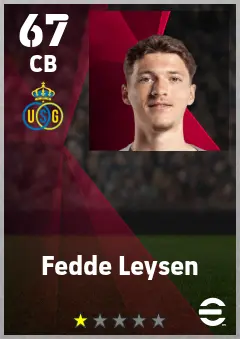 Fedde Leysen eFootball 2026 player card — 67 OVR CB