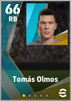 Tomas Olmos eFootball 2026 player card — 66 OVR RB