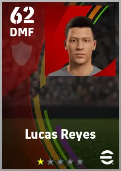 Lucas Reyes eFootball 2026 player card — 62 OVR DMF