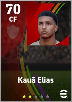Kaua Elias eFootball 2026 player card — 70 OVR CF