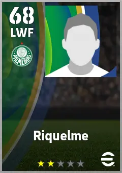 Riquelme eFootball 2026 player card — 68 OVR LWF