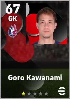 Goro Kawanami eFootball 2026 player card — 67 OVR GK