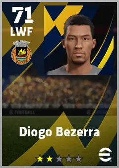 Diogo Bezerra eFootball 2026 player card — 71 OVR LWF