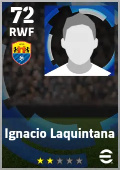 Ignacio Laquintana eFootball 2026 player card — 72 OVR RWF