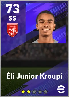 Eli Junior Kroupi eFootball 2026 player card — 73 OVR SS