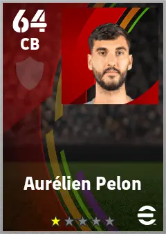 Aurelien Pelon eFootball 2026 player card — 64 OVR CB
