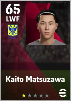 Kaito Matsuzawa eFootball 2026 player card — 65 OVR LWF