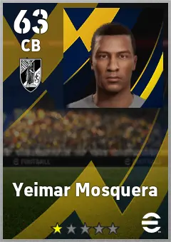Yeimar Mosquera eFootball 2026 player card, 63 OVR CB