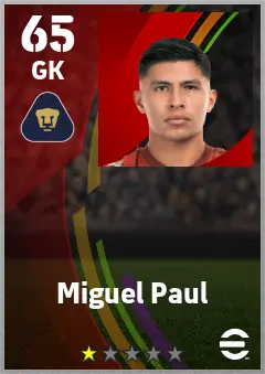 Miguel Paul eFootball 2026 player card — 65 OVR GK