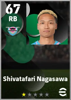 Shivatafari Nagasawa eFootball 2026 player card — 67 OVR RB