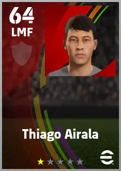 Thiago Airala eFootball 2026 player card — 64 OVR LMF