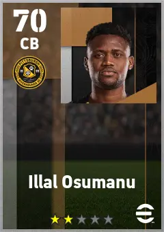 Illal Osumanu eFootball 2026 player card — 70 OVR CB