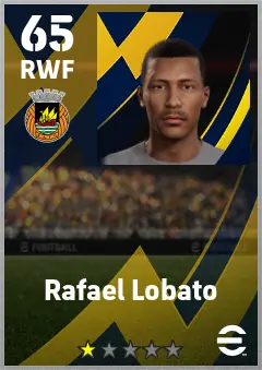 Rafael Lobato eFootball 2026 player card — 65 OVR RWF