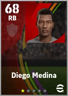 Diego Medina eFootball 2026 player card — 68 OVR RB