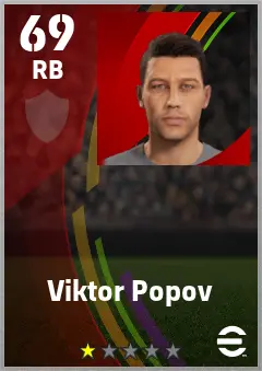 Viktor Popov eFootball 2026 player card — 69 OVR RB
