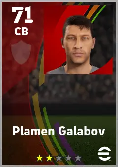 Plamen Galabov eFootball 2026 player card — 71 OVR CB