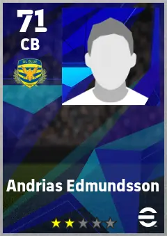 Andrias Edmundsson eFootball 2026 player card — 71 OVR CB