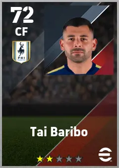 Tai Baribo eFootball 2026 player card — 72 OVR CF