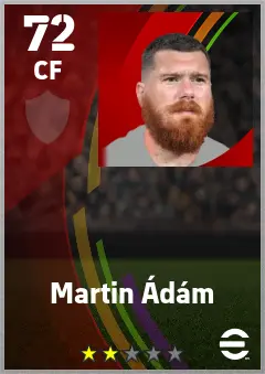 Martin Adam eFootball 2026 player card — 72 OVR CF