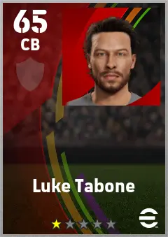 Luke Tabone eFootball 2026 player card — 65 OVR CB