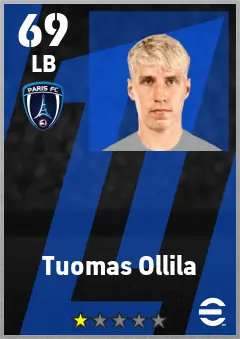 Tuomas Ollila eFootball 2026 player card — 69 OVR LB