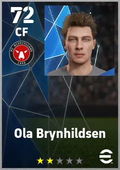 Ola Brynhildsen eFootball 2026 player card — 72 OVR CF