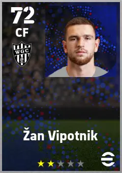 Zan Vipotnik eFootball 2026 player card — 72 OVR CF