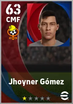 Jhoyner Gomez eFootball 2026 player card — 63 OVR CMF