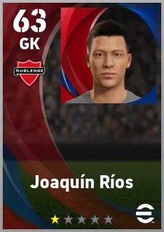 Joaquin Rios eFootball 2026 player card — 63 OVR GK