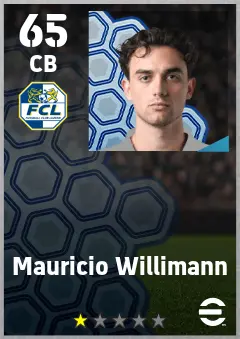 Mauricio Willimann eFootball 2026 player card — 65 OVR CB