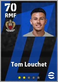 Tom Louchet eFootball 2026 player card — 70 OVR RMF