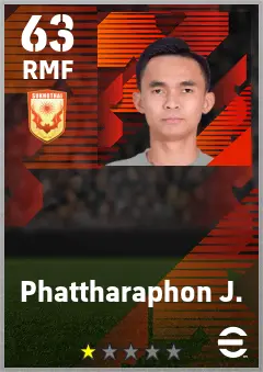 Phattharaphon J. eFootball 2026 player card — 63 OVR RMF