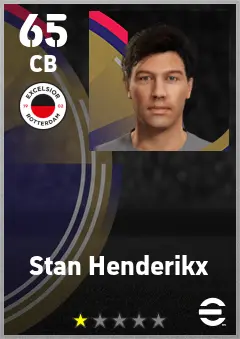Stan Henderikx eFootball 2026 player card — 65 OVR CB