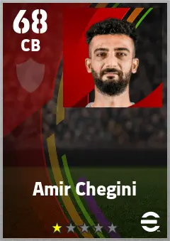 Amir Chegini eFootball 2026 player card — 68 OVR CB