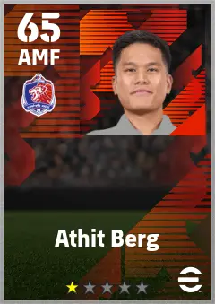 Athit Berg eFootball 2026 player card — 65 OVR AMF