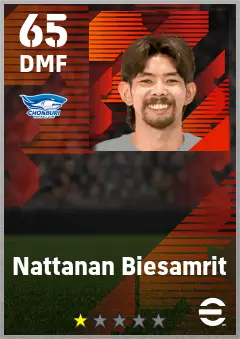 Nattanan Biesamrit eFootball 2026 player card — 65 OVR DMF