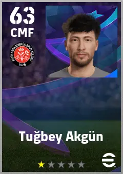 Tugbey Akgun eFootball 2026 player card — 63 OVR CMF