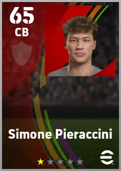 Simone Pieraccini eFootball 2026 player card — 65 OVR CB