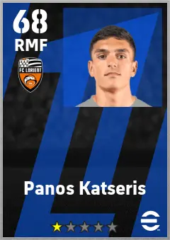 Panos Katseris eFootball 2026 player card — 68 OVR RMF