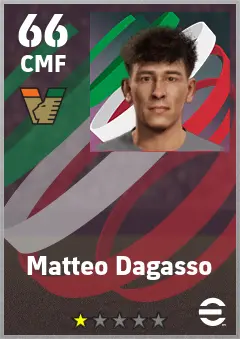 Matteo Dagasso eFootball 2026 player card — 66 OVR CMF