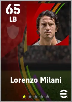 Lorenzo Milani eFootball 2026 player card — 65 OVR LB