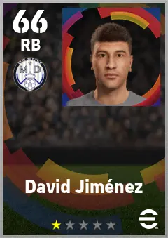David Jimenez eFootball 2026 player card — 66 OVR RB