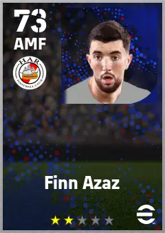 Finn Azaz eFootball 2026 player card — 73 OVR AMF